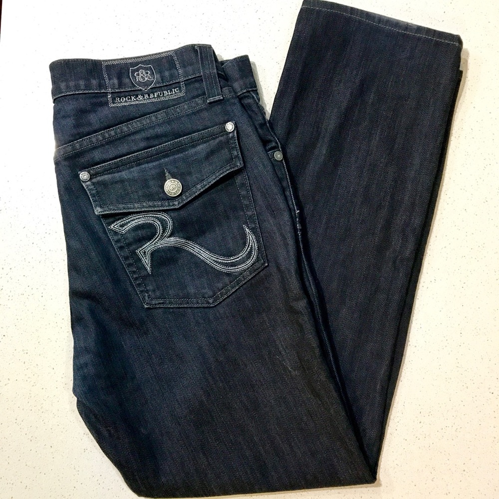 Rock & Republic Mens Jeans, Slim Straight Leg, 34